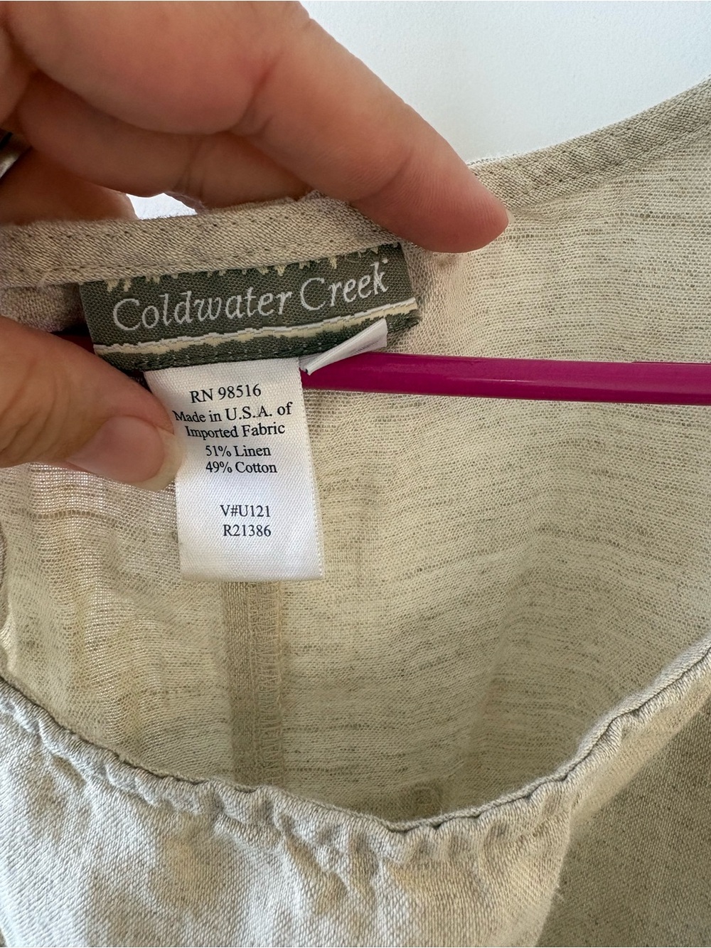 Coldwater Creek Natural Beige Linen Maxi Dress Buttons Cottagecore Lagenlook - Picture 4 of 9